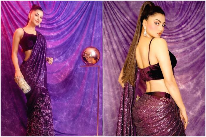 Urvashi Rautela Wears The Sparkliest Purple Saree Ever - Guess The Price of Her Look! Picture Credits: Instagram (@urvashirautela)