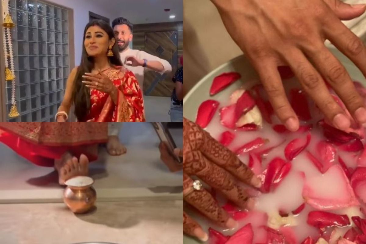 From Mouni Roy’s Entry Into New House to Playing Fish The Ring With Suraj Nambiar, Watch Videos From Grah Pravesh Ceremony