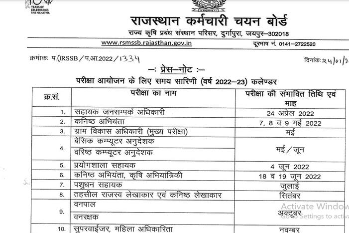 RSMSSB Computer Teacher Exam 2022 Date : राजस्थान कंप्यूटर अनुदेशक के 10157 पदों के लिये भर्ती परीक्षा मई-जून में, देखें पूरा एग्‍जाम कैलेंडर