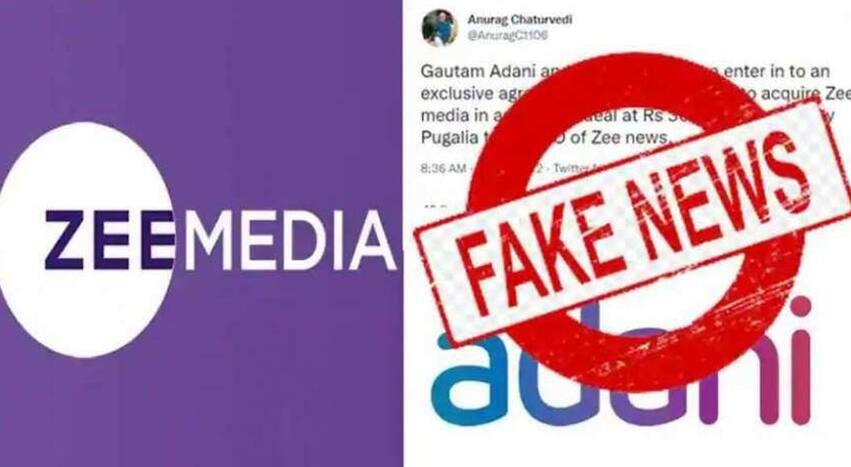 Fake News Busted: No Deal Between Zee Media And Adani Group, Tweet Circulating About Pact Baseless