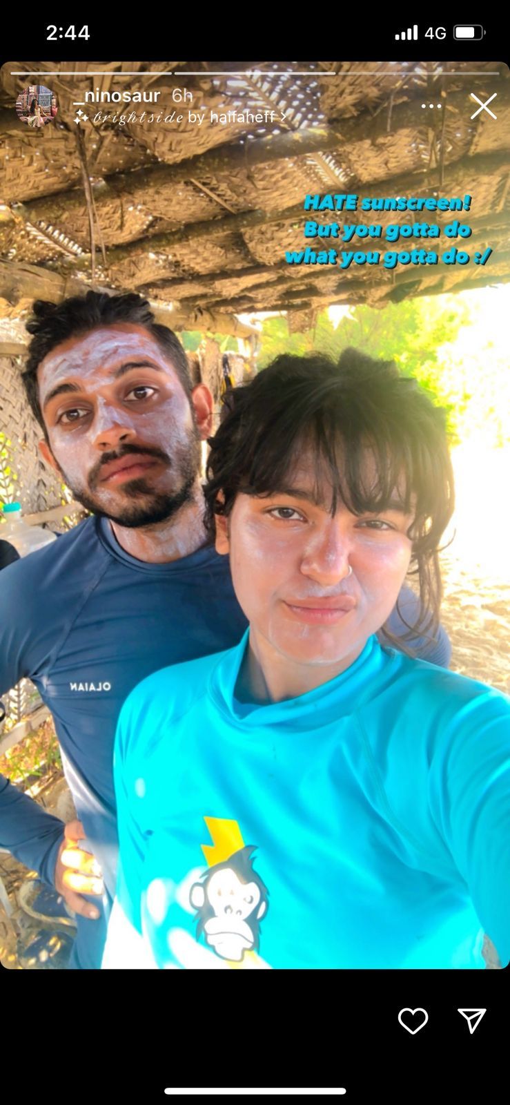 Nidhi Bhanushali applied a handful of suncreen lotion on her face
