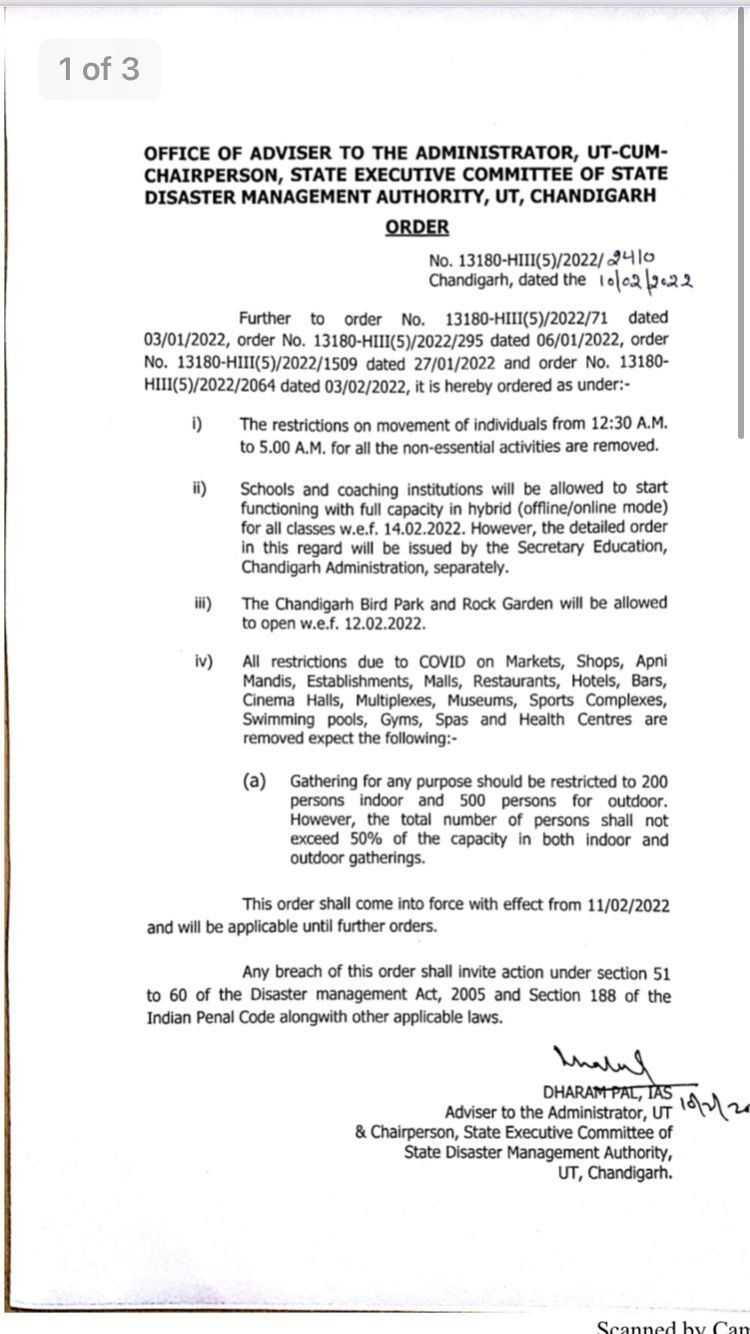 Copy of the order
