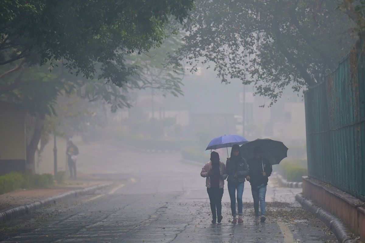 Delhi Ncr Weather Update Today Mercury Dips As Rain Gusty Winds Return