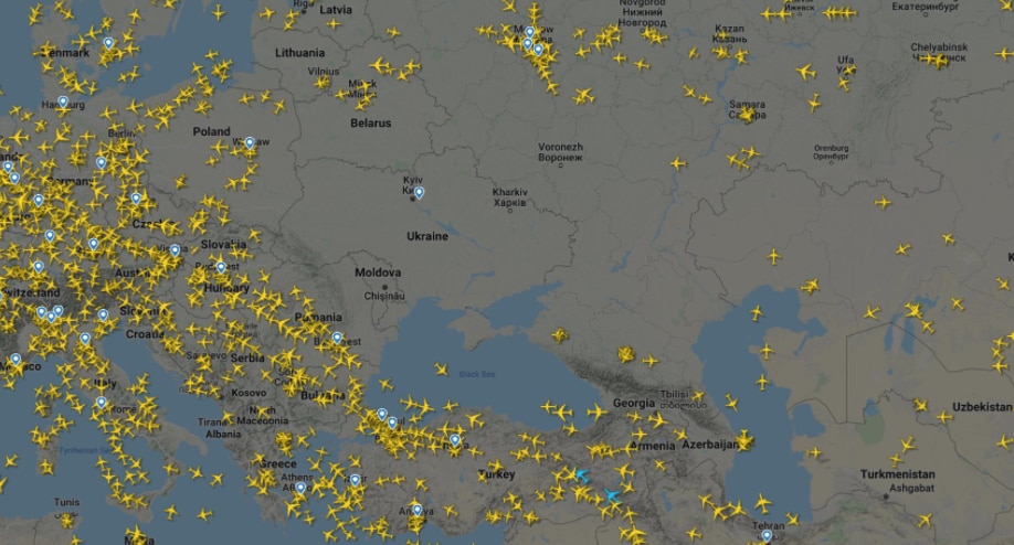 Flightradar Photo Says How Ukraine Airspace Has Been Shut