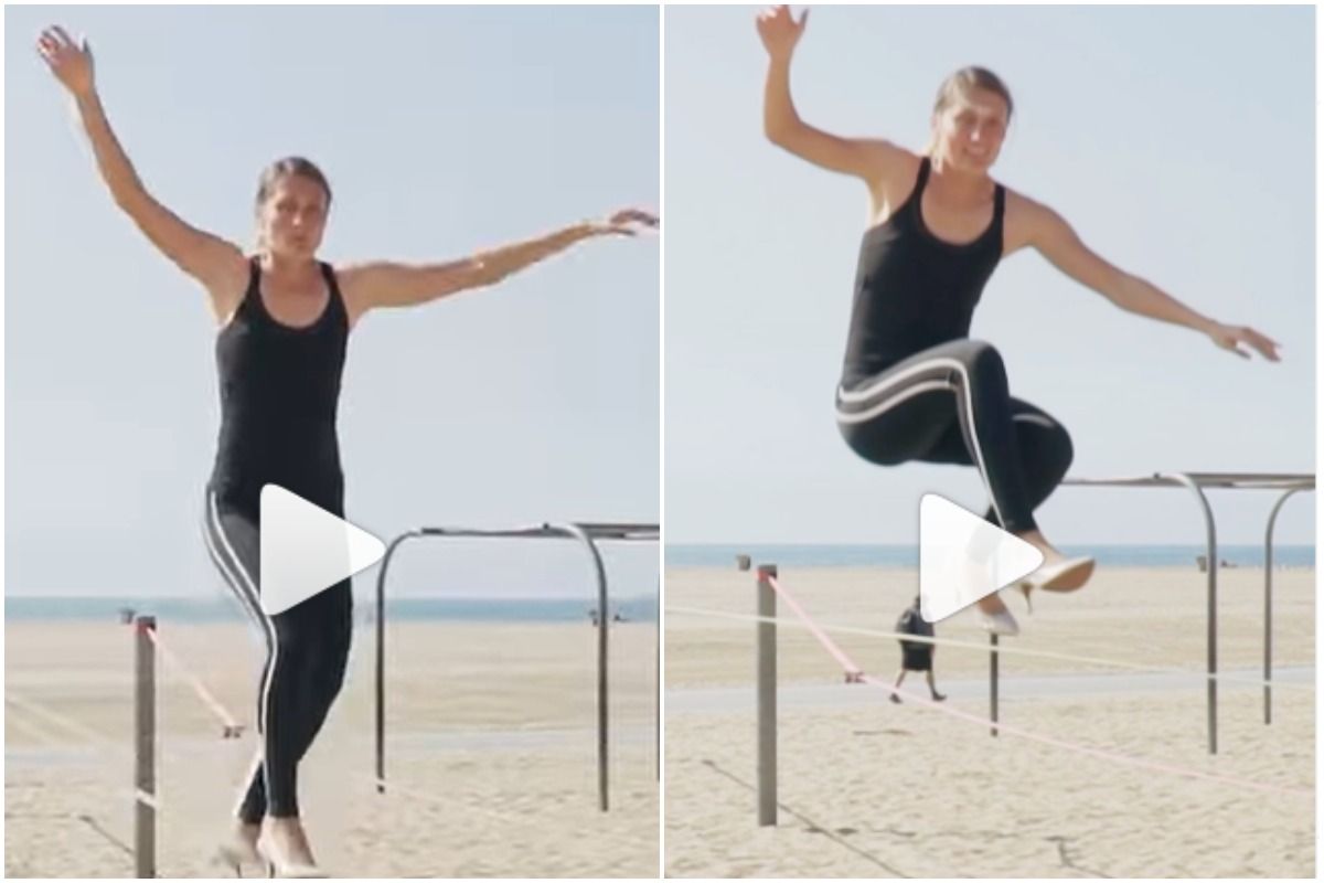 Viral Video: Woman Jumps on Rope While Wearing High Heels, Creates Guinness World Record | Watch