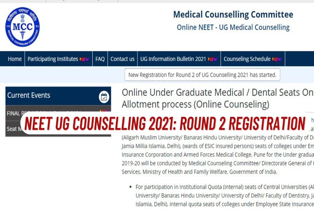 NEET UG Counselling 2021: Round 2 Registration Begins Today; Check ...