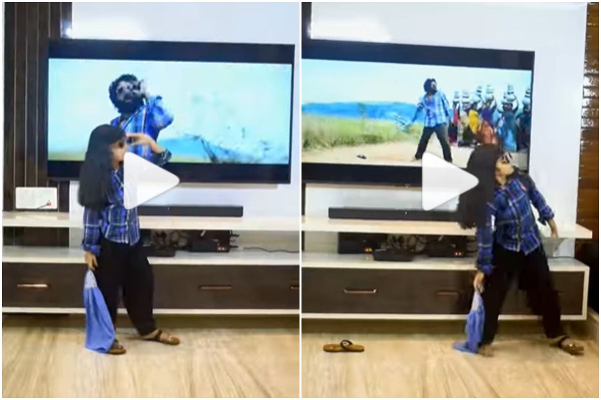 Viral Video: Little Girl Imitates Allu Arjun's Hook Step From Srivalli Song, People Call Her a Cutie | Watch