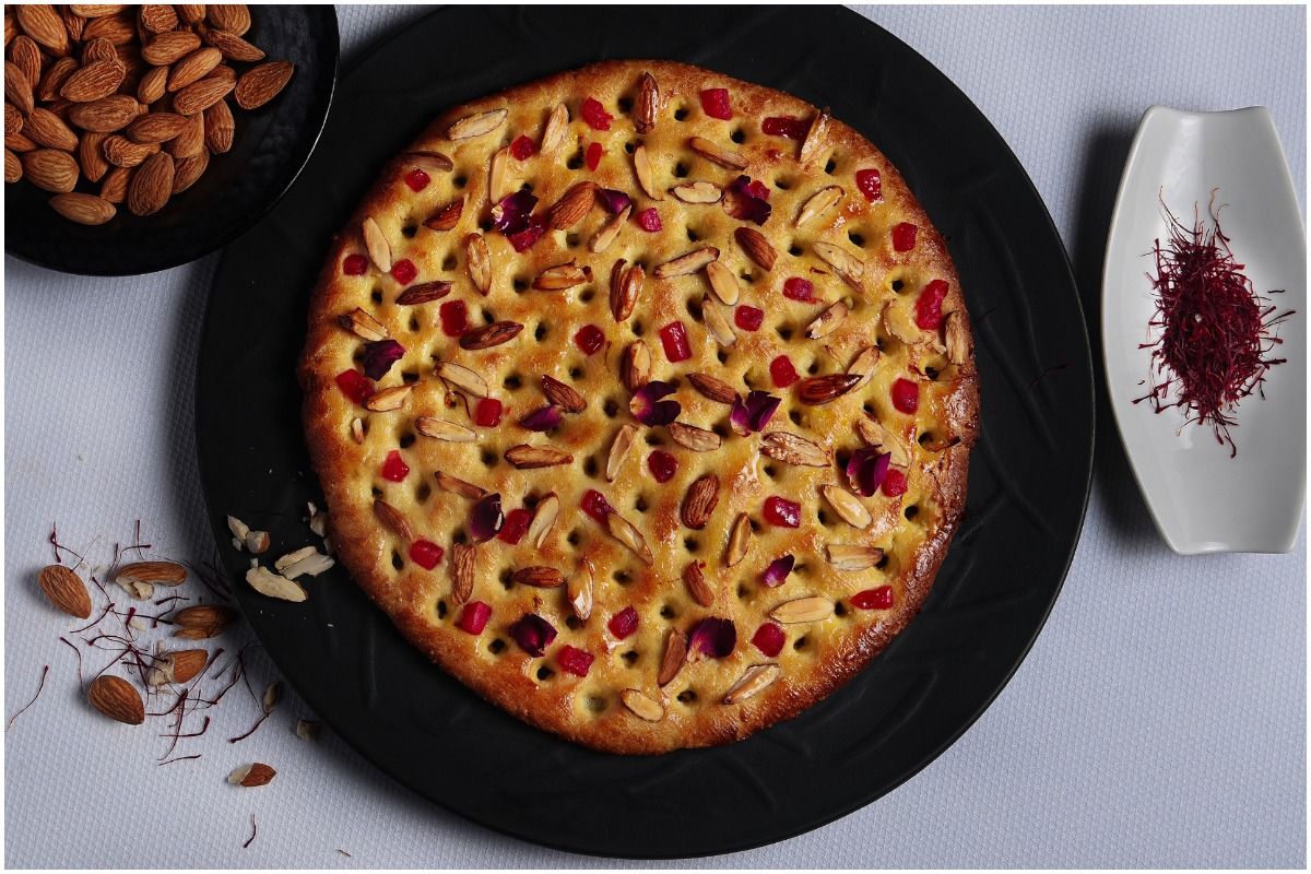 Almond and Saffron Festive Kashmiri Naan Bread