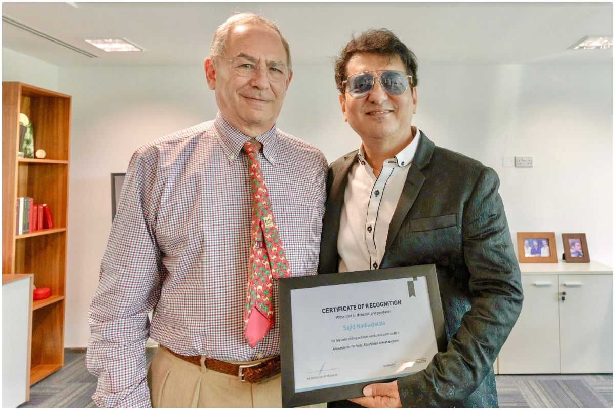 Sajid Nadiadwala Receives Certificate of Recognition as Ambassador For Indo-Abu Dhabi Entertainment
