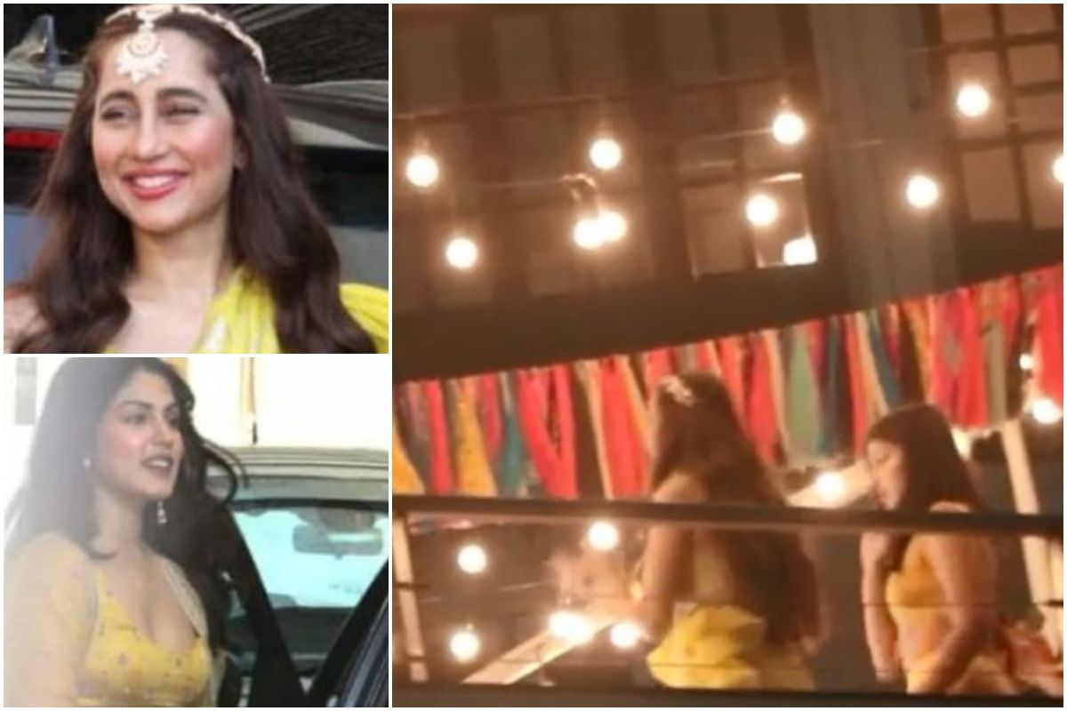 Farhan Akhtar-Shibani Dandekar Mehendi: Anusha Dandekar, Rhea Chakraborty  Dance on Mehendi Laga Ke Rakhna- Watch Videos