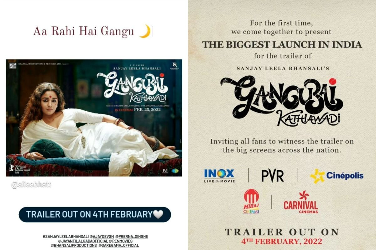 Alia Bhatt's 'Gangubai Kathiawadi' to have grand trailer launch on February 4