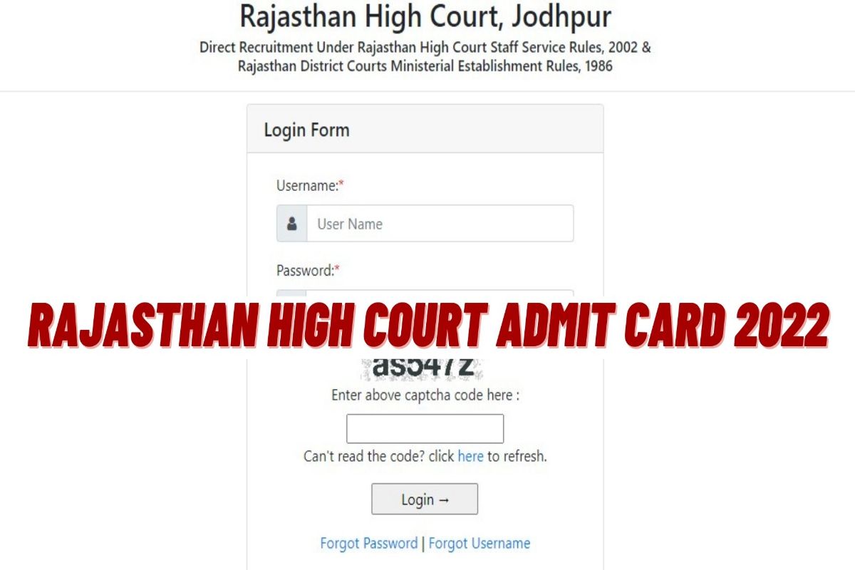 Rajasthan High Court Admit Card 2022 Out on hcraj.nic.in; Here