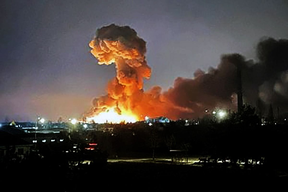 Picture Captures Explosions in Kyiv After Vladimir Putin Launches Invasion of Ukraine