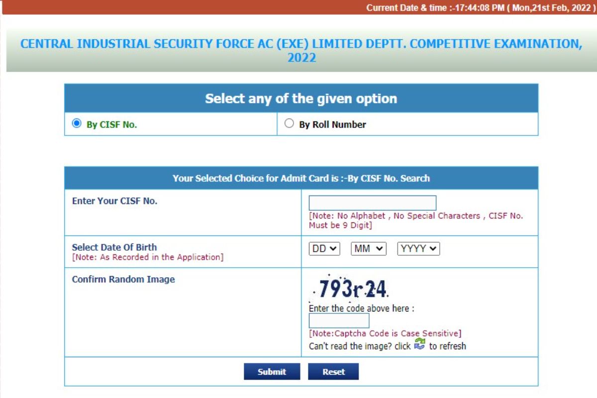 UPSC CISF AC Admit Card 2022 Released on upsconline.nic.in; Exam to be Held on March 13