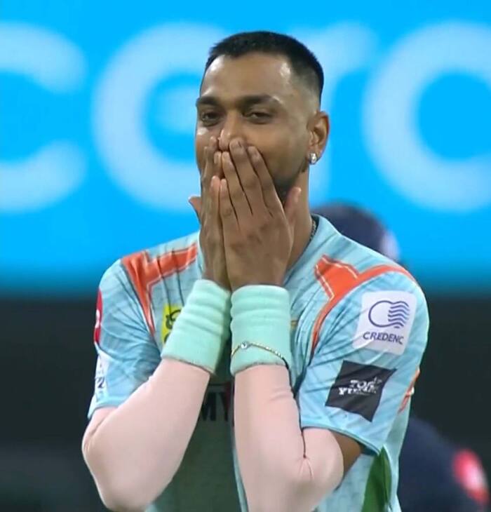 Krunal Panday celebrating Hardik Wicket