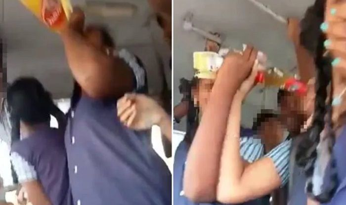 Video of Tamil Nadu Students Consuming Liquor on Moving  School Bus Goes Viral, Probe On