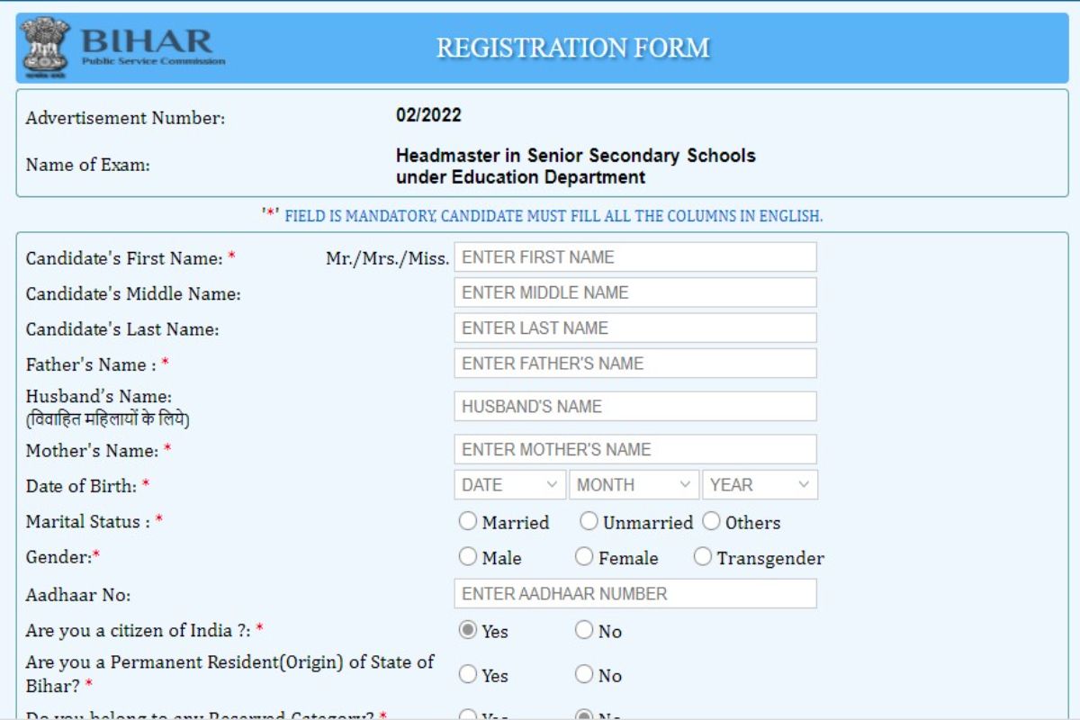BPSC Recruitment 2022: Registration For 6421 Headmaster Posts Begins ...