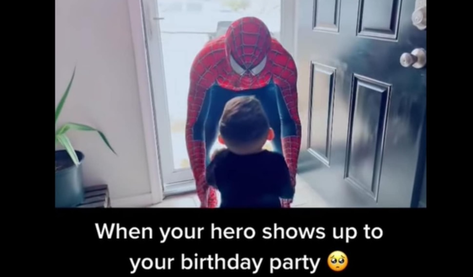Man Dressed As SpiderMan Surprises Little Boy on His Birthday, Kids