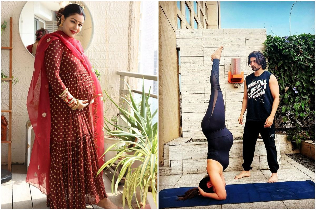 pregnant-debina-bonnerjee-performs-headstand-in-her-third-trimester