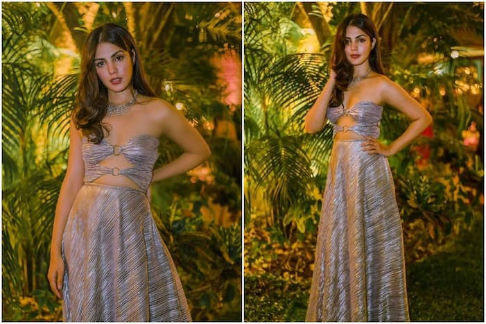 Rhea Chakraborty Goes Bold in a Metallic, Front-Open Cutout Dress Worth Rs 15K. Picture Credits: Instagram (@sanamratansi)