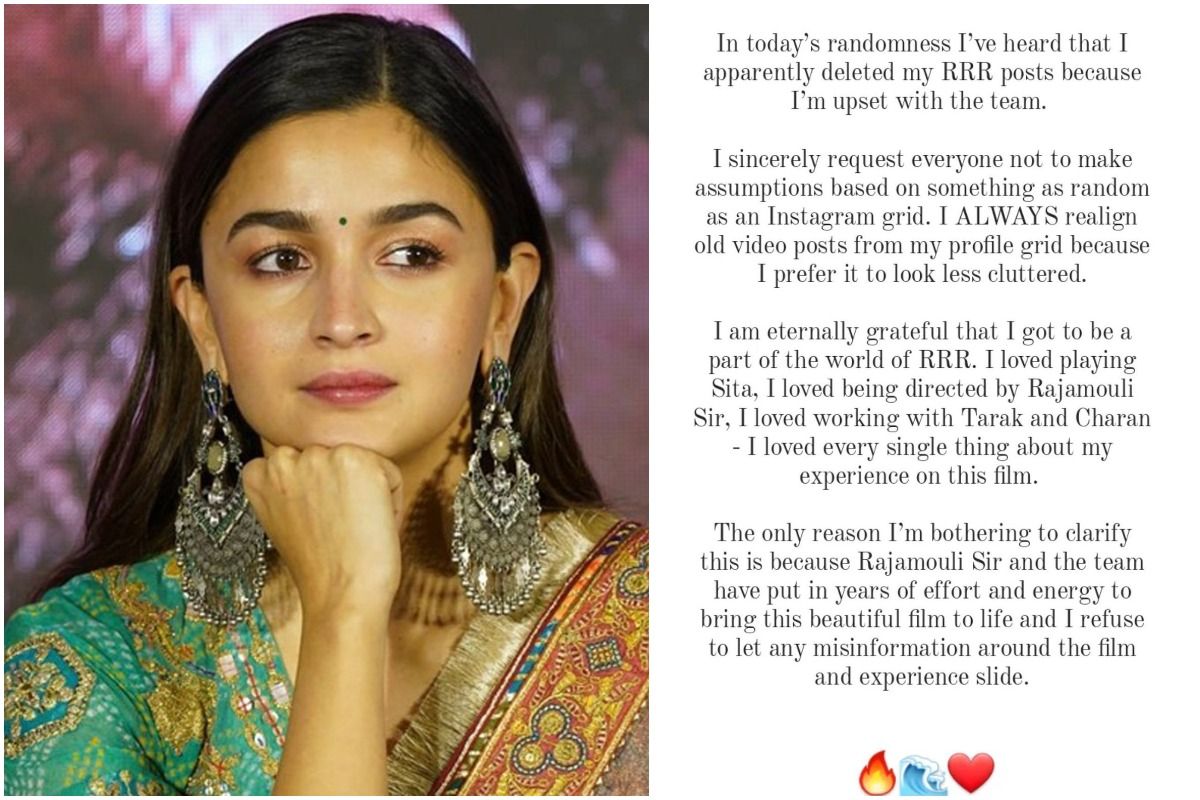 Alia Bhatt Reveals Why She Deleted RRR Posts From Instagram: 'I Apparently Deleted my RRR Posts...'