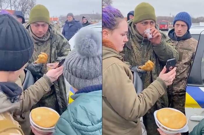 Émouvant ! Des Ukrainiens nourrissent un soldat russe et l'aident à appeler chez lui (vidéo) Russian-soldier-calling-mom