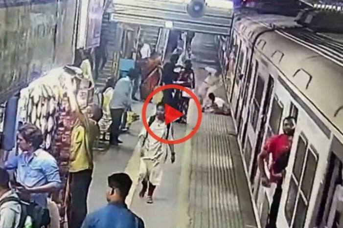viral, viral video, viral news, Mumbai local train, mumbai train, viral videos, woman rescued mumbai train video, mumbai local trains, mumbai, mumbai news