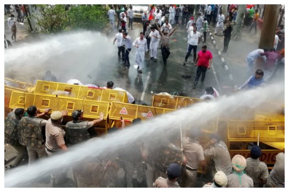 Bengal Police Uses Water Canon To Disperse BJP Workers Protesting Against Govt, Party Terms it 'Death of Democracy'