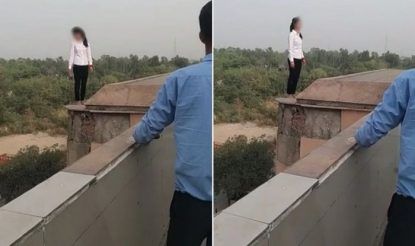 Video Girl Jumps Off Delhi Metros Akshardham Station in Suicide Attempt  Disturbing visuals emerge