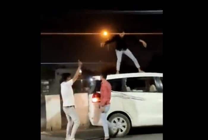 Video: Ghaziabad Youth Seen Dancing On Moving Car's Roof; Rs 20,000 Challan Imposed