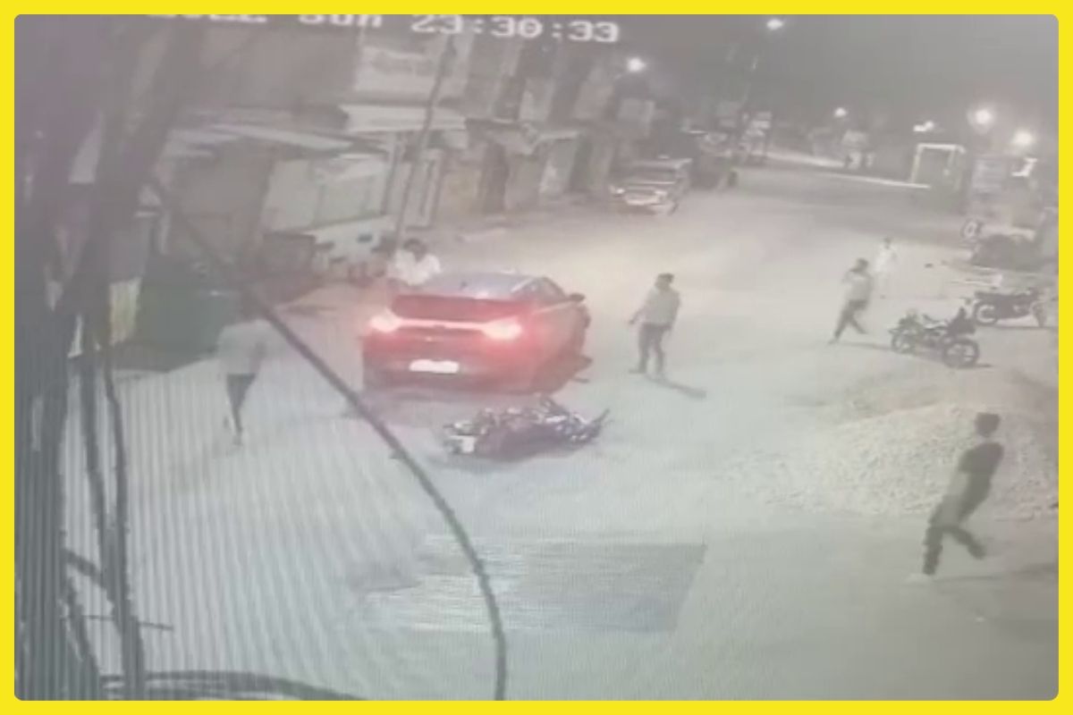 पहले बाइक में टक्कर मारी, फिर युवक के ऊपर चढ़ा दी कार, सीसीटीवी में कैद कत्ल की खतरनाक वारदात