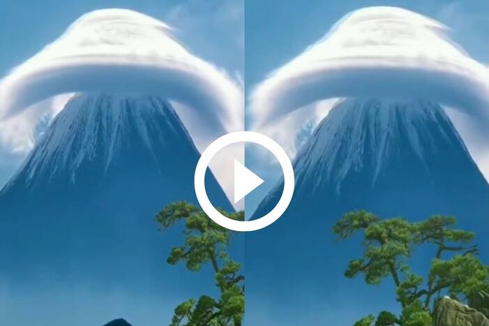 Viral Video: Cap Cloud Rotating Over Mountain Leaves Netizens Mesmerised. Watch