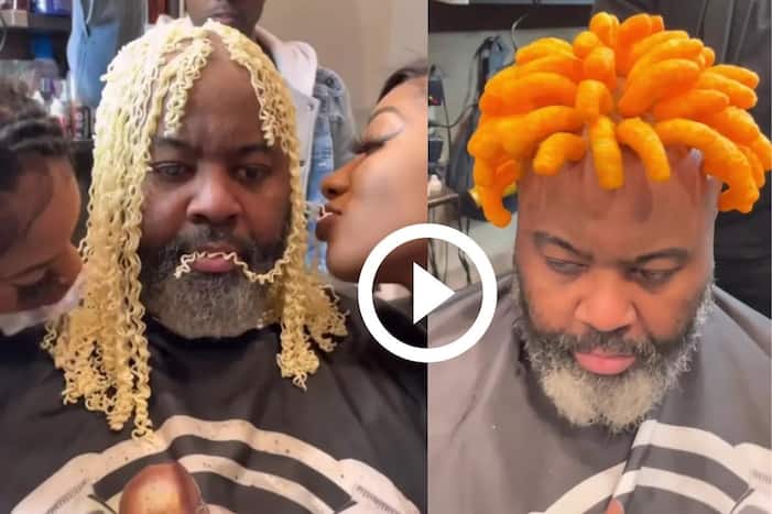 Viral Video: Man Gets New Food Haircut Every Day Using Cheetos, Noodles & More. Watch