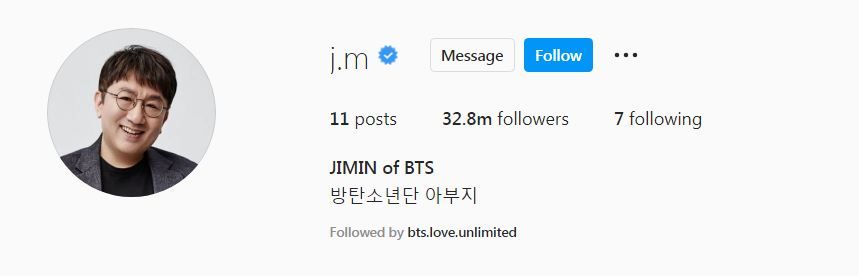BTS' JIMIN's profile on April Fools Day