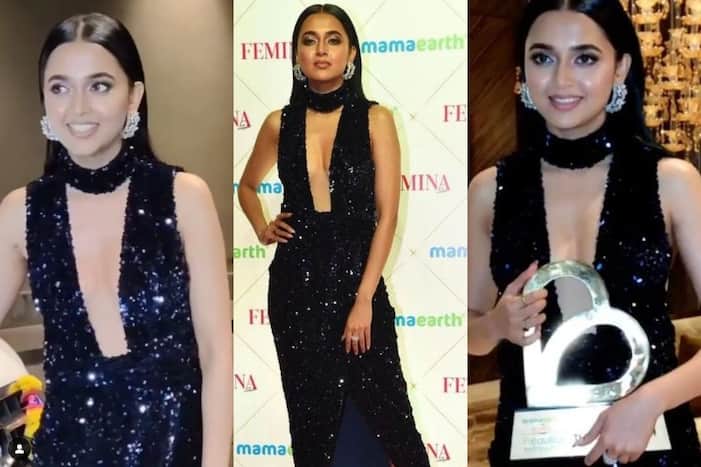 Tejasswi Prakash Looks Ravishing in Stunning Black Sequin Gown With Plunging Neckline at Awards- See Pics