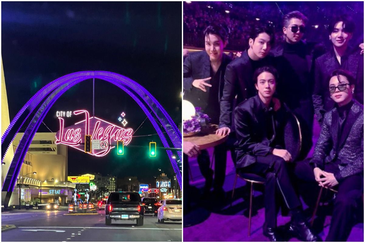 BTS y ARMY dan una gran bienvenida en Las Vegas, la ciudad se tiñe de púrpura para Borahae