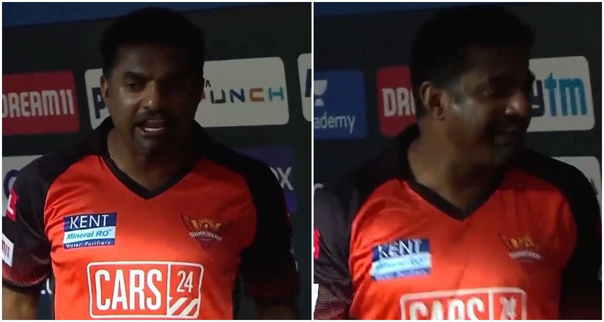 IPL, IPL 2022, IPL News, IPL Latest News, SRH, SRH vs GT, muttiah muralitharan, muttiah muralitharan loses cool, muttiah muralitharan angry, muttiah muralithran srh, muttiah muralitharan bowling, muttiah muralitharan stats, muttiah muralitharan net worth, SRH news, SRH Matches, Sunrisers Hyderabad, Sunrisers Hyderabad News, Sunrisers Hyderabad Updates, Sunrisers Hyderabad IPL Auction, Sunrisers Hyderabad IPL Mega Auction, GT News, GT Matches, Gujarat Titans, Gujarat Titans News, Gujarat Titans Updates, Gujarat Titans Full Squad, Gujarat Titans Latest News, Marco Jansen, Marco Jansen Gujarat Titans, Marco Jansen Last over, Marco Jansen SRH, Marco Jansen Sunrisers Hyderabad