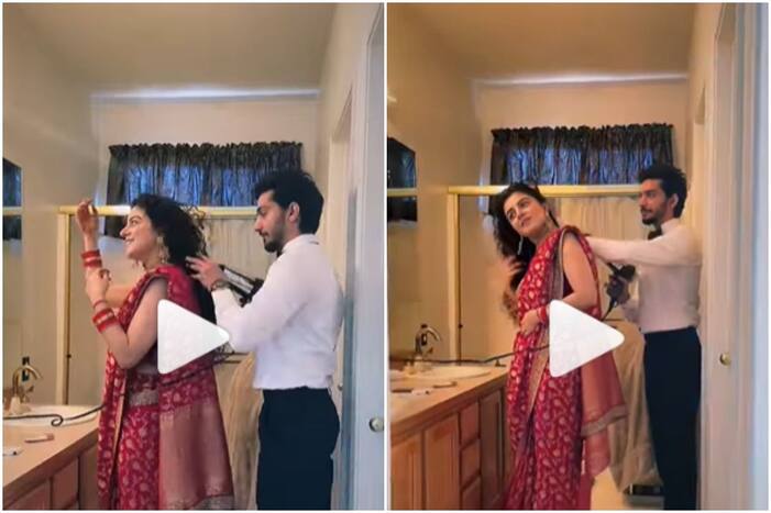 Viral Video: Groom Helps Bride Get Ready on Wedding Day, Netizens Say 'Kitna Care Karta Hai' | Watch