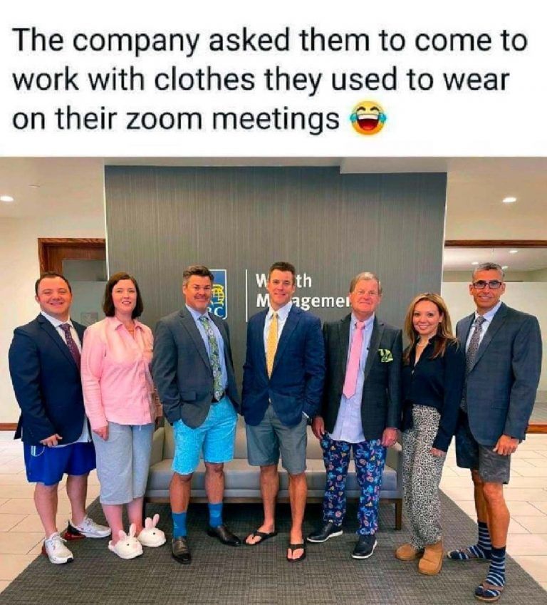 Company Asks Employees to Wear Zoom Outfits To Work, They Show Up in