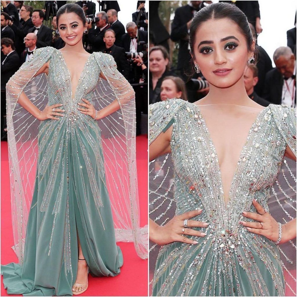 Helly Shah serving looks at her first ever Cannes. Outfit by Shantanu  Nikhil. : r/BollywoodFashion