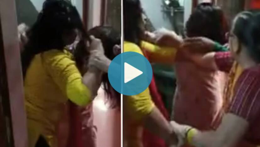 Viral Video: Woman Thrashes Mother-in-Law & Sister-in-Law Over Property Dispute In UP's Aligarh | Watch
