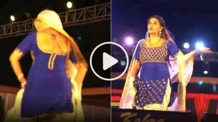 Viral Video Sapna Choudhary Dances In Blue Suit On Haryanvi Song Sets Stage On Fire Watch 3958