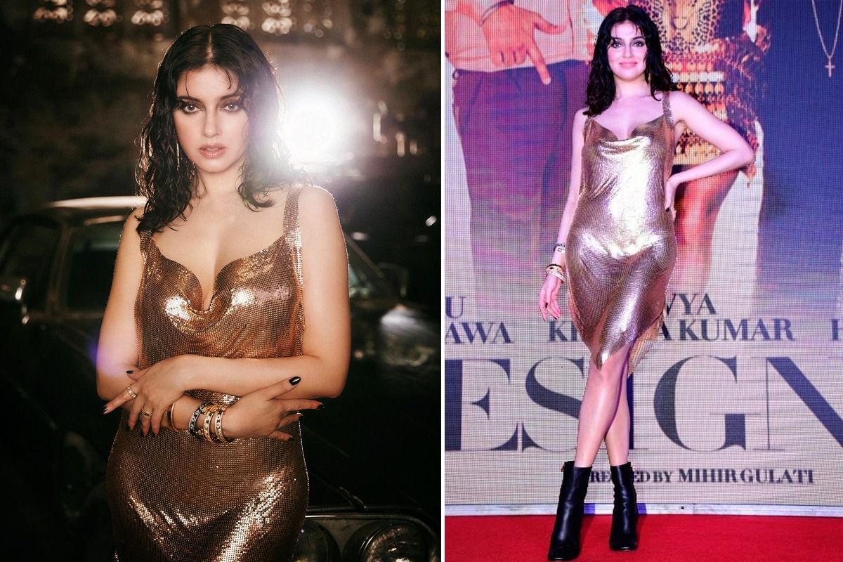 Divya Khosla Kumar Glitters and Shimmers in Backless Metallic Midi Dress Worth Rs 7k-See Stunning Pics