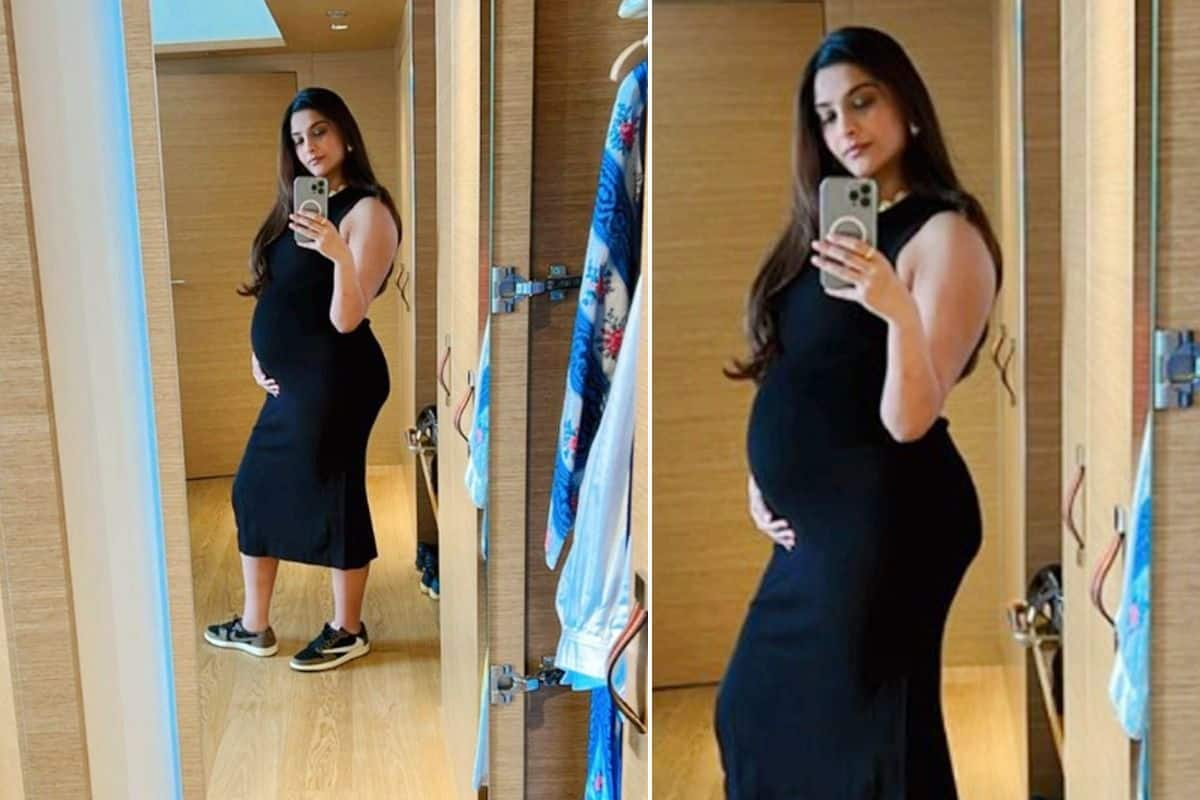 Pregnant Sonam Kapoor dons six yards of elegance flaunting her