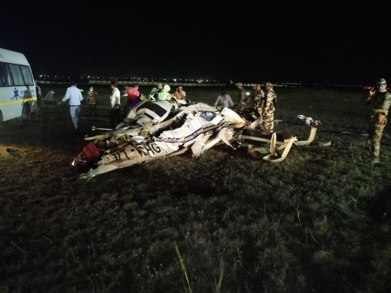 Chhattisgarh Govt Helicopter Crashes at Raipur Airport; 2 Pilots Dead