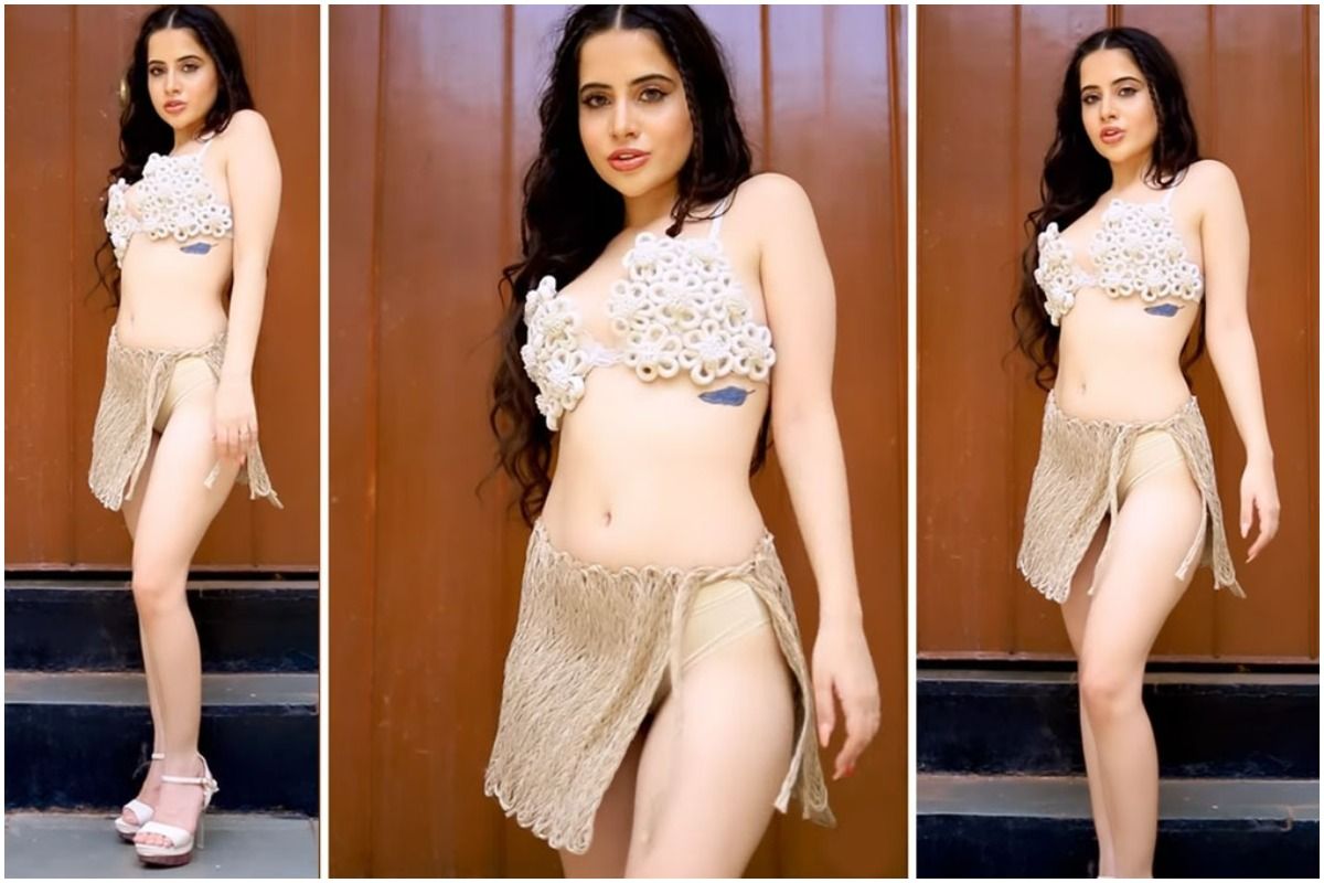 Urfi Javed Poses In Nude Undergarments And Barely There Skirt Watch Viral Video