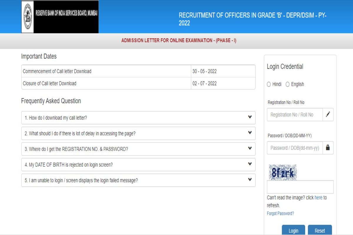 RBI Grade B Officers Admit Card 2022 Released; Here’s How to Download Call Letter