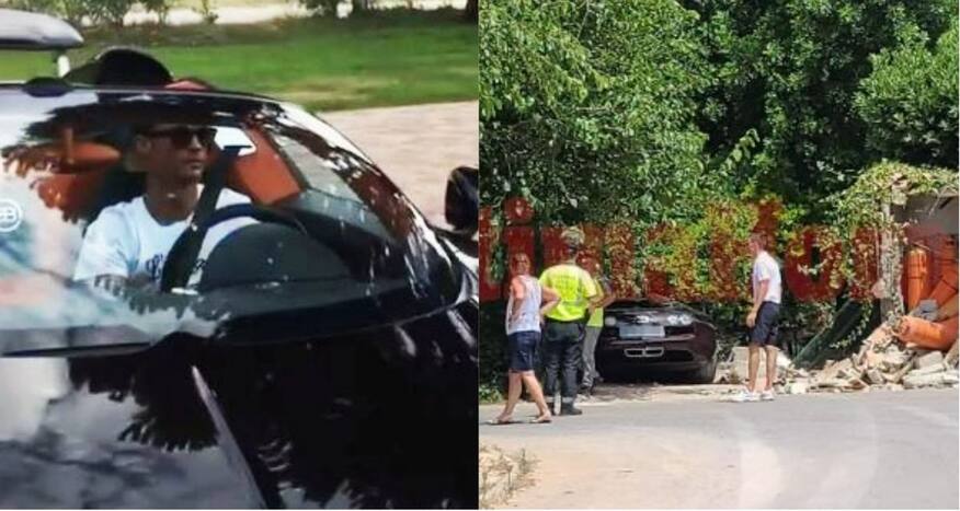 Cristiano Ronaldo Bugatti Veyron Crashes Into Entrance of a House in ...