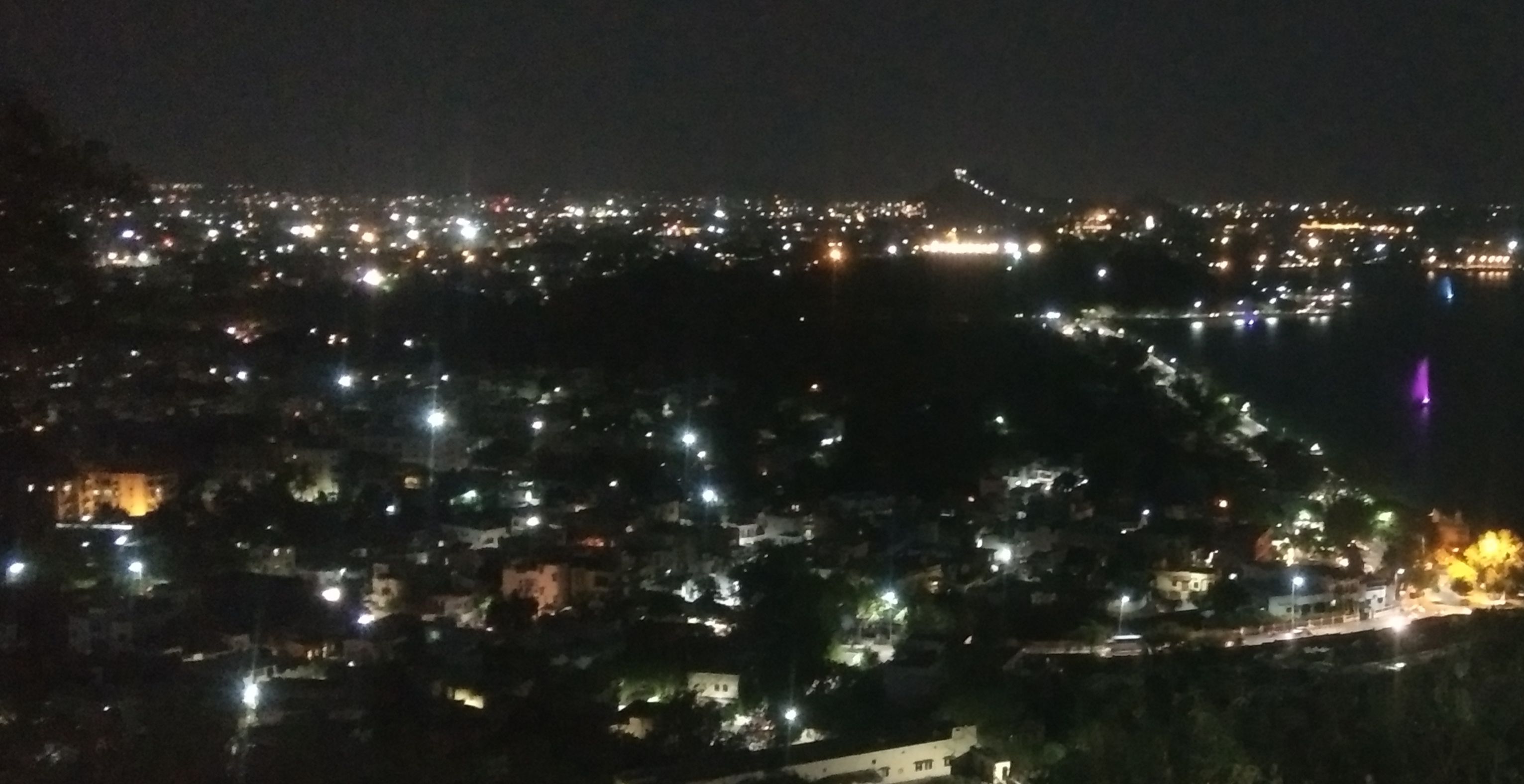 The alluring view of the city at night from the Neemach temple, Udaipur, Padharo Mahre Des, itinerary to spend 48 hours in Udaipur, PC: Shrimansi Kaushik 