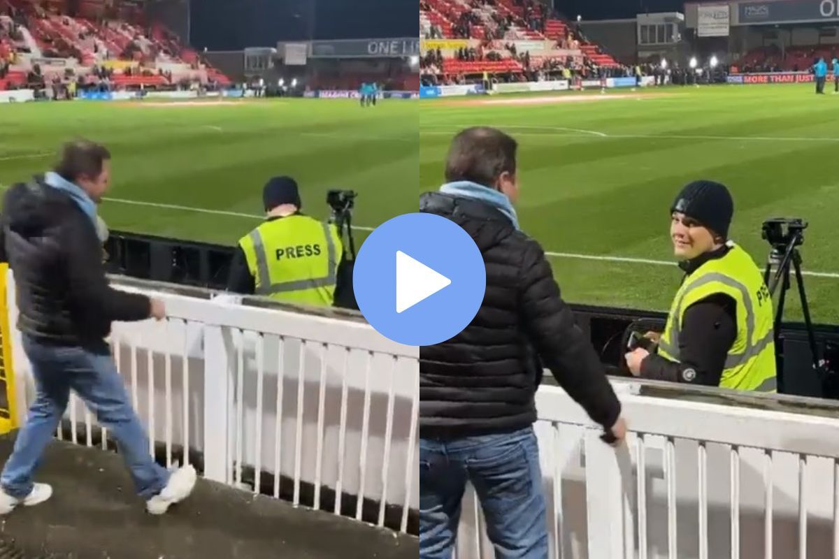 British Man Plays Hilarious Prank on Press During Football Match